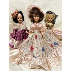 Vintage Dolls 3 Hard Plastic Dutchess Dolls International Party Dress & Hats‎